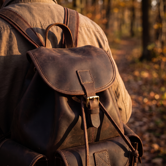 Ferrano leather rucksack in Dark Brown