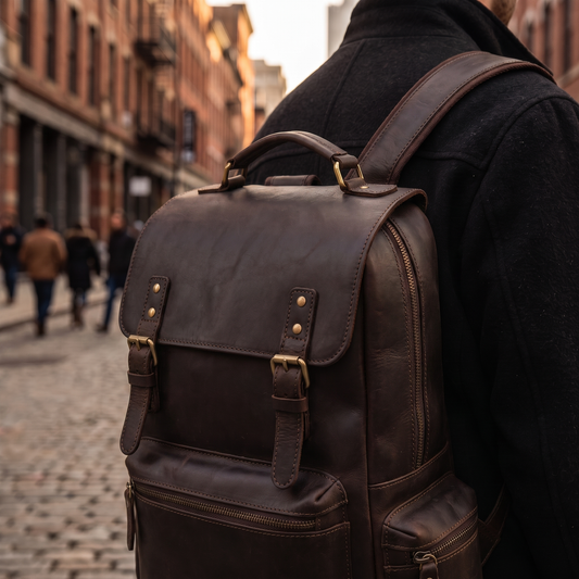 Montalto leather backpack in Dark Brown