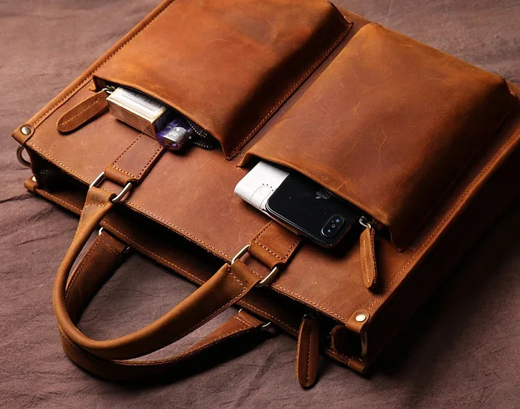 The Senato – Leather Messenger Briefcase | Verrone