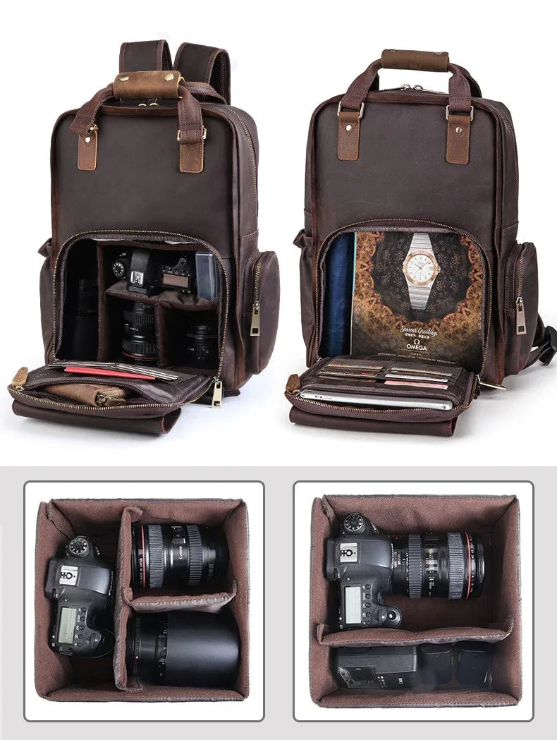 The Fermo – Leather Camera Backpack | Verrone