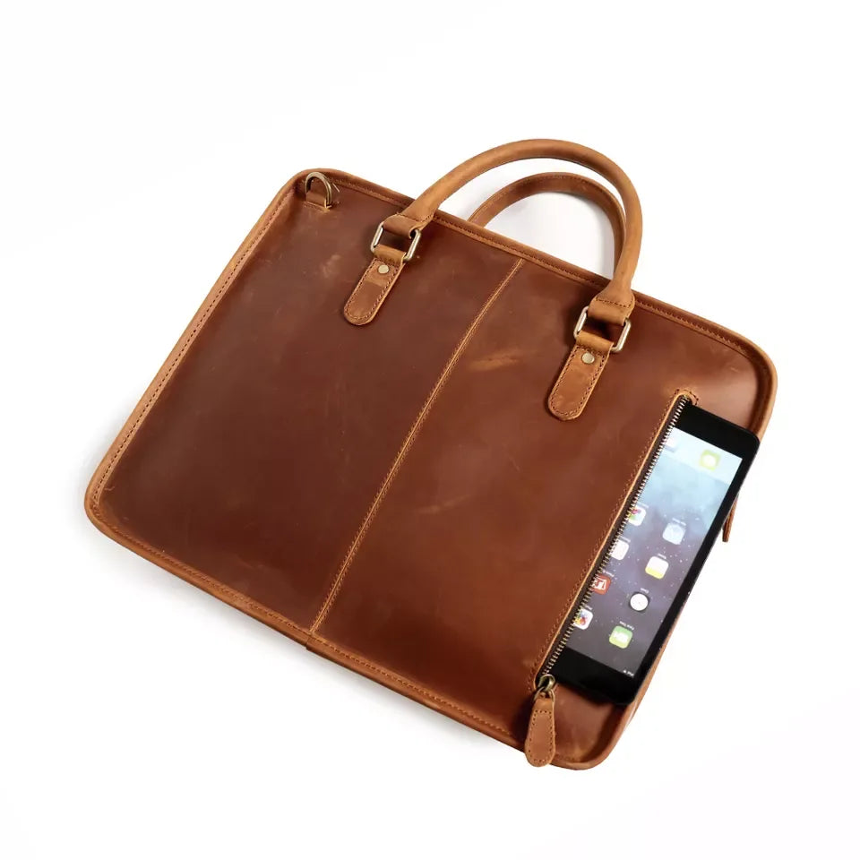 The Consolato – Leather Laptop Briefcase | Verrone