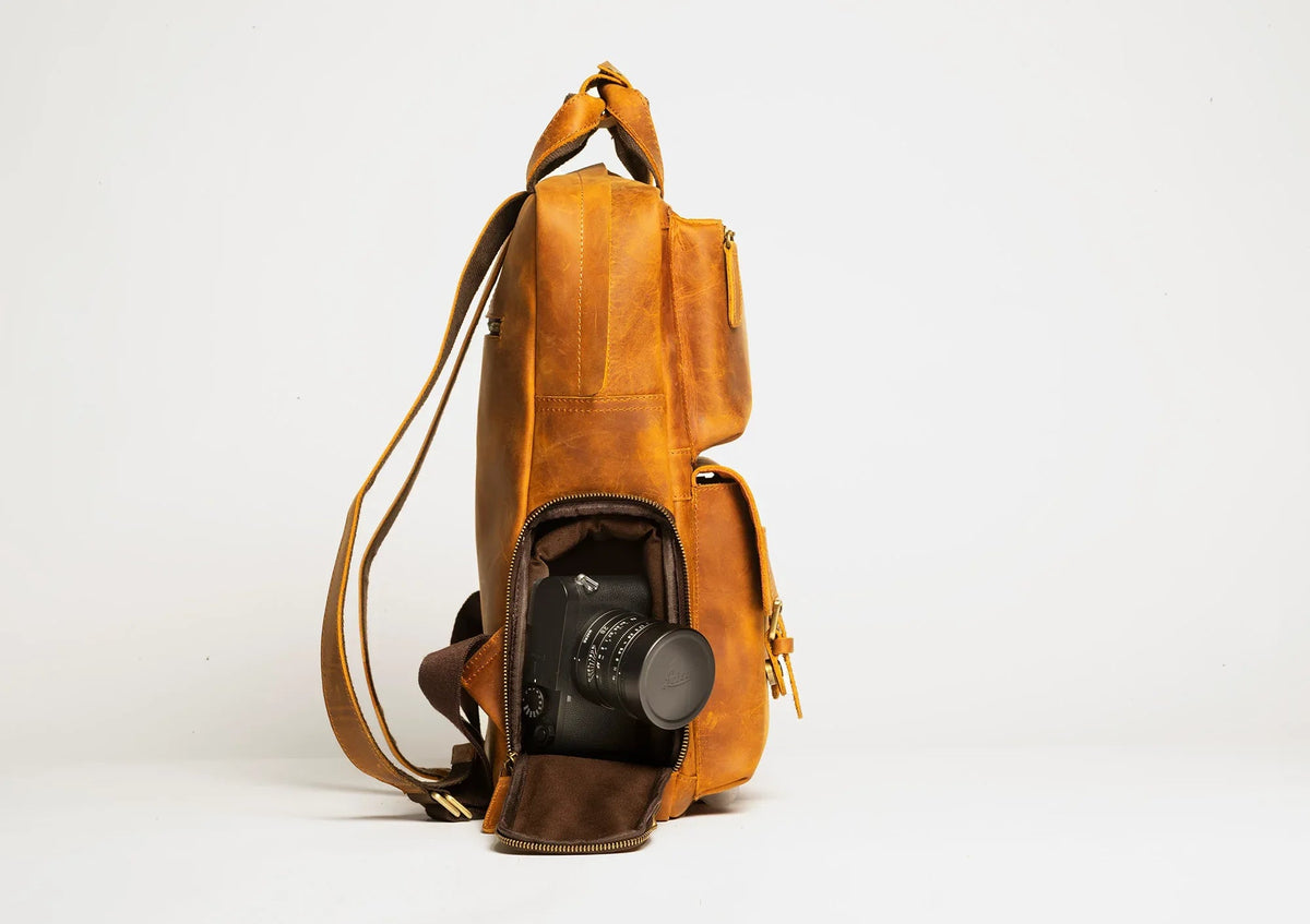 The Sorrento – Leather Camera Backpack | Verrone