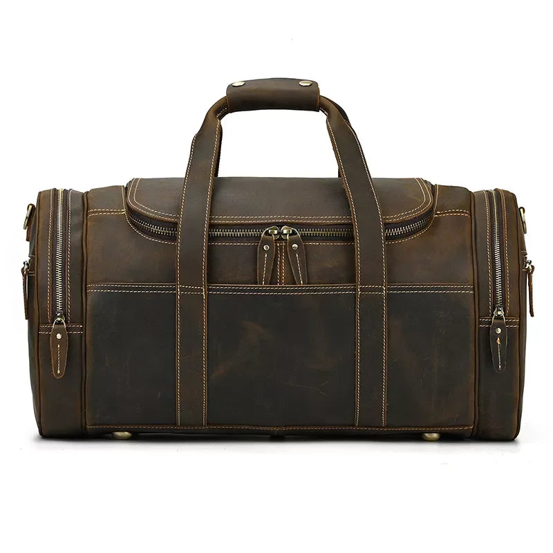 The Portofino – Round Leather Weekender | Verrone