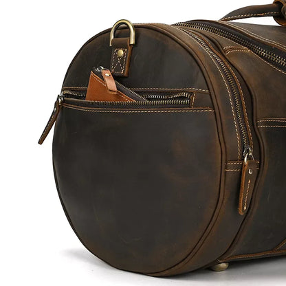 The Portofino – Round Leather Weekender | Verrone