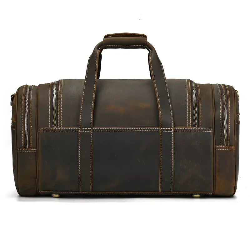 The Portofino – Round Leather Weekender | Verrone