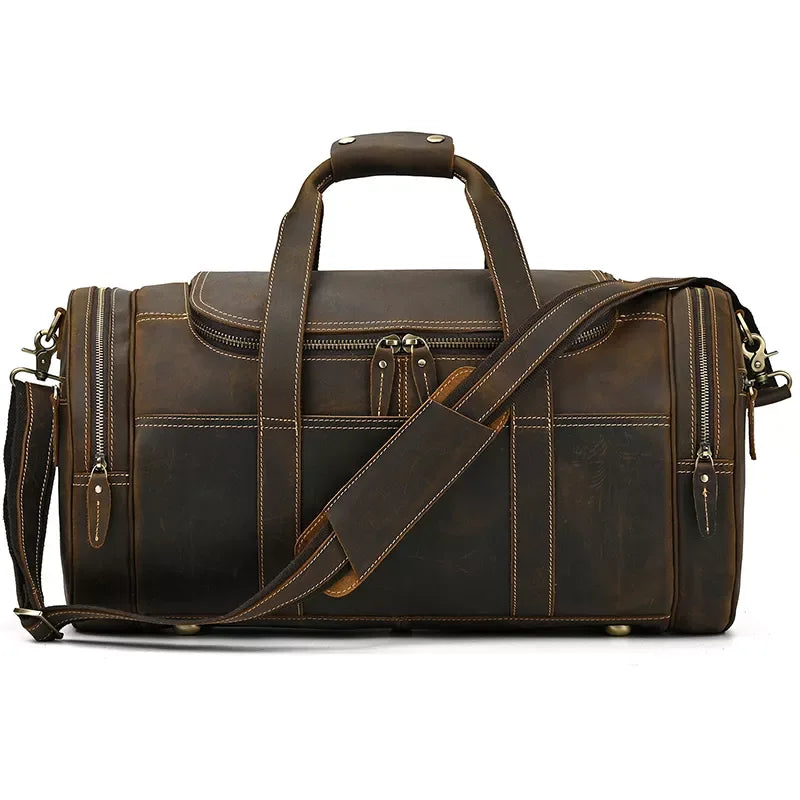 The Portofino – Round Leather Weekender | Verrone