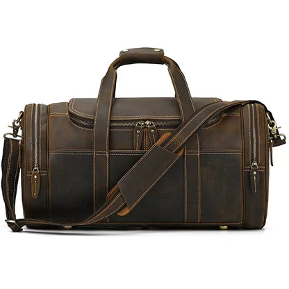 The Portofino – Round Leather Weekender | Verrone