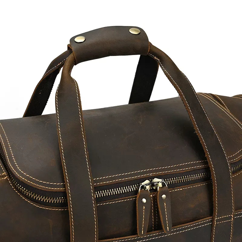 The Portofino – Round Leather Weekender | Verrone