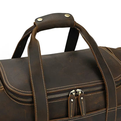 The Portofino – Round Leather Weekender | Verrone