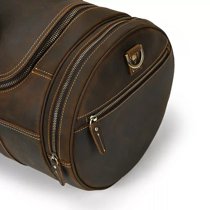 The Portofino – Round Leather Weekender | Verrone