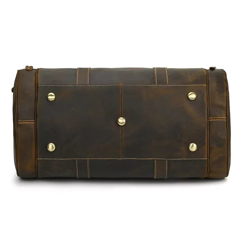The Portofino – Round Leather Weekender | Verrone
