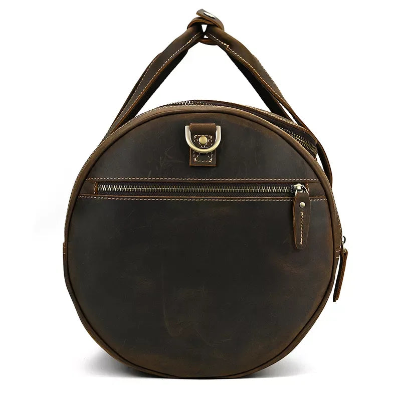 The Portofino – Round Leather Weekender | Verrone