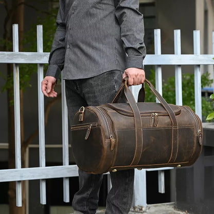 The Portofino – Round Leather Weekender | Verrone
