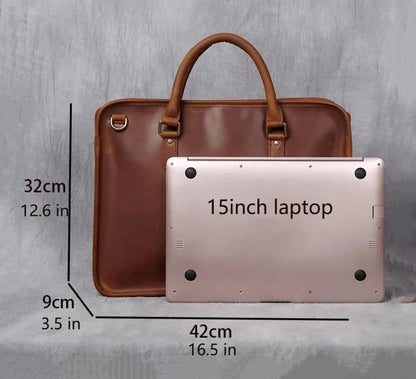 The Consolato – Leather Laptop Briefcase | Verrone