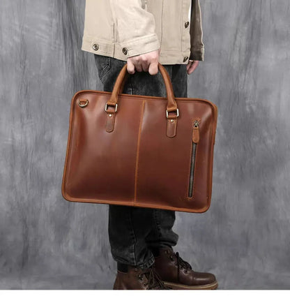 The Consolato – Leather Laptop Briefcase | Verrone
