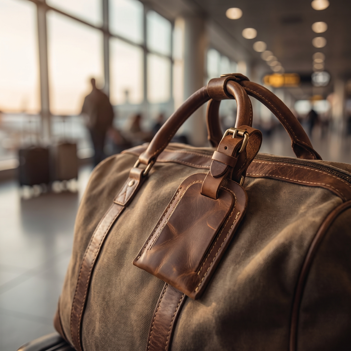 Etichetta leather luggage tag