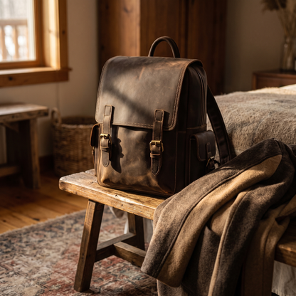 Castagno leather backpack