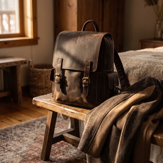 Castagno leather backpack