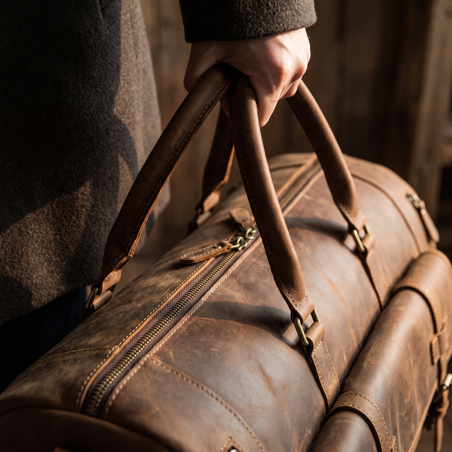 Livorno handmade leather duffle bag