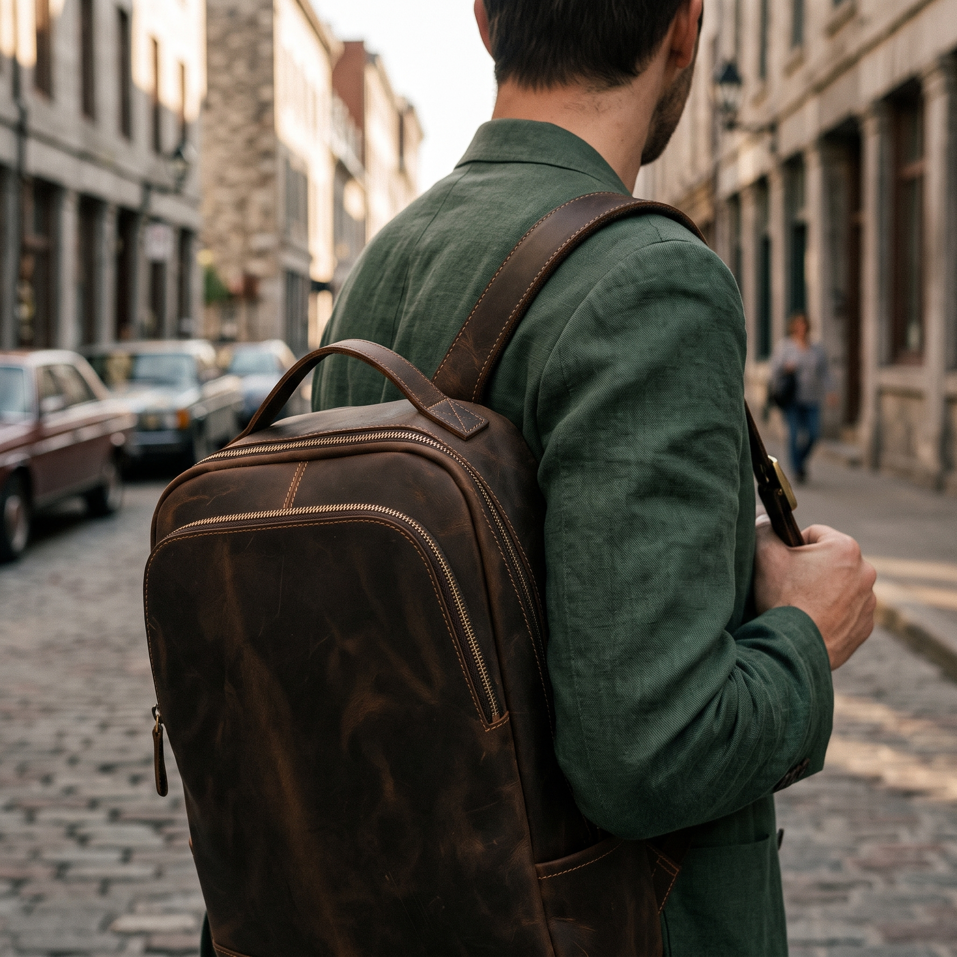 Marano minimalist leather backpack