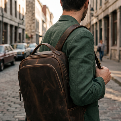 Marano minimalist leather backpack