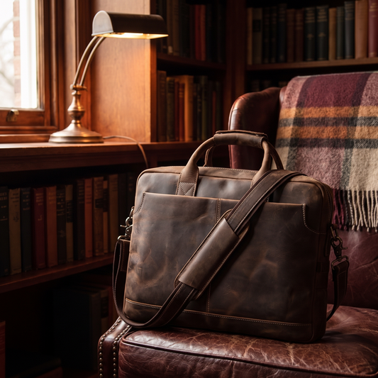 Ferrini vintage leather briefcase