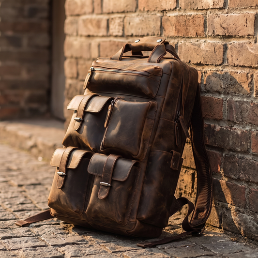 Orvieto full grain leather backpack
