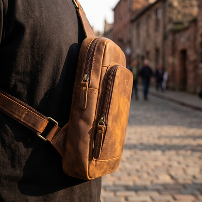 Piccolo leather sling bag