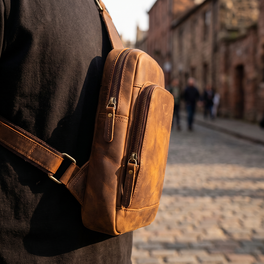 Piccolo leather sling bag