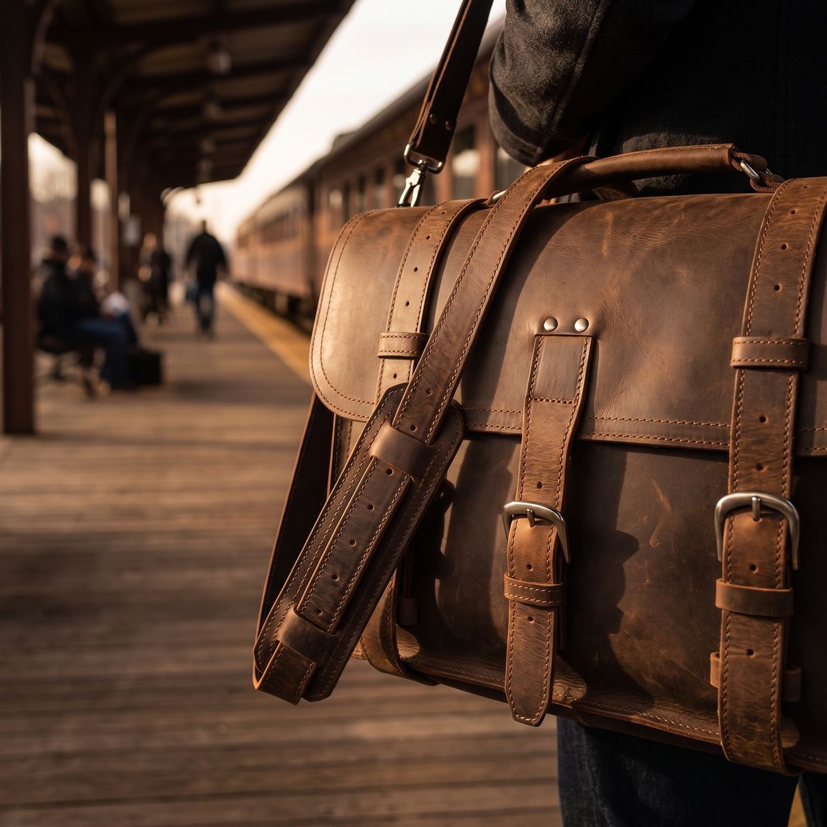 Palazzo large leather messenger bag