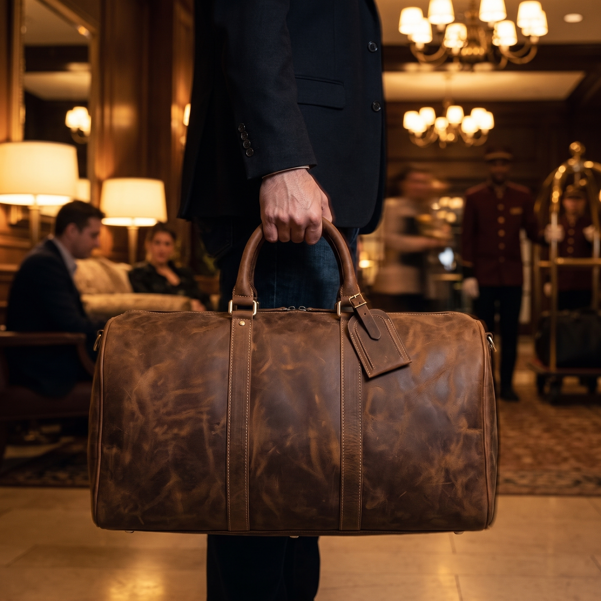 Salerno handcrafted leather duffle bag
