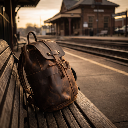 Ovidio leather travel rucksack