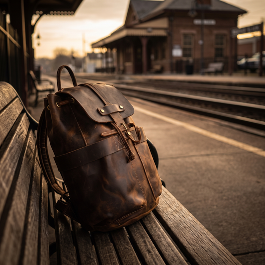 Ovidio leather travel rucksack