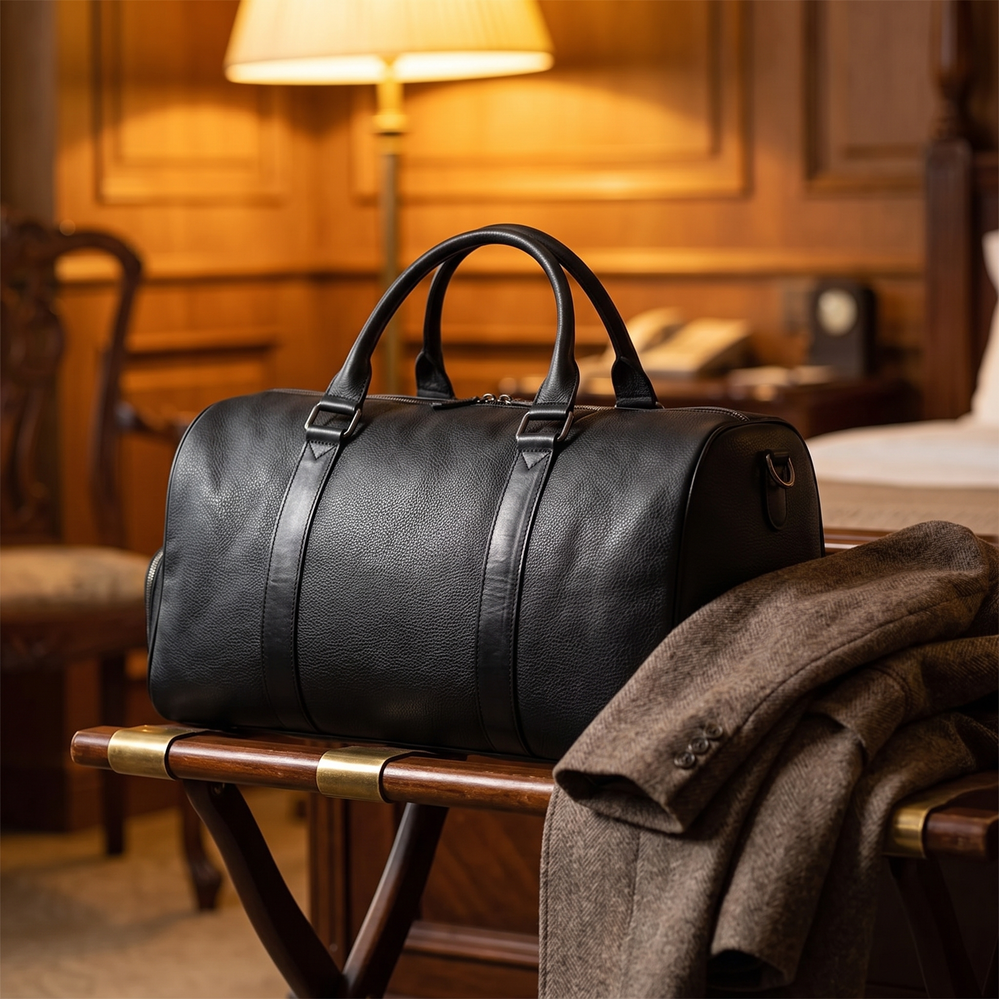 Trevi vintage leather weekender duffle