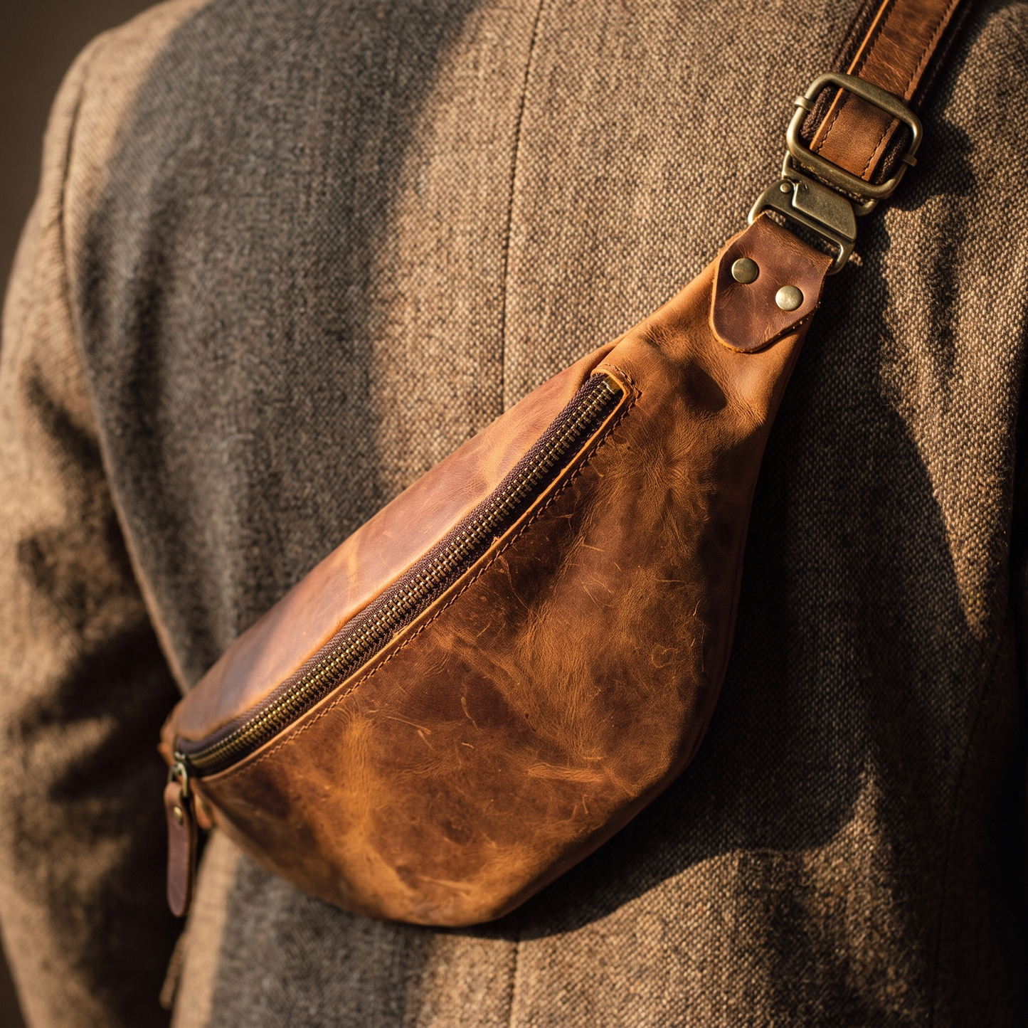 Traverso full grain leather waist bag