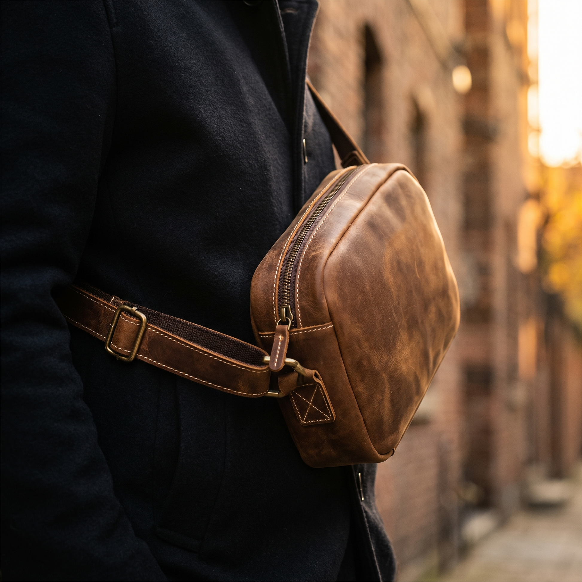 Vespucci leather crossbody sling bag