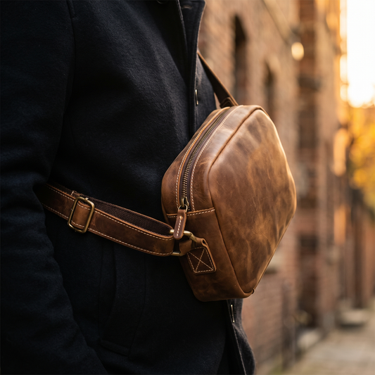 Vespucci leather crossbody sling bag