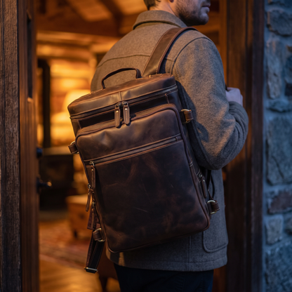 Valdo vintage leather backpack