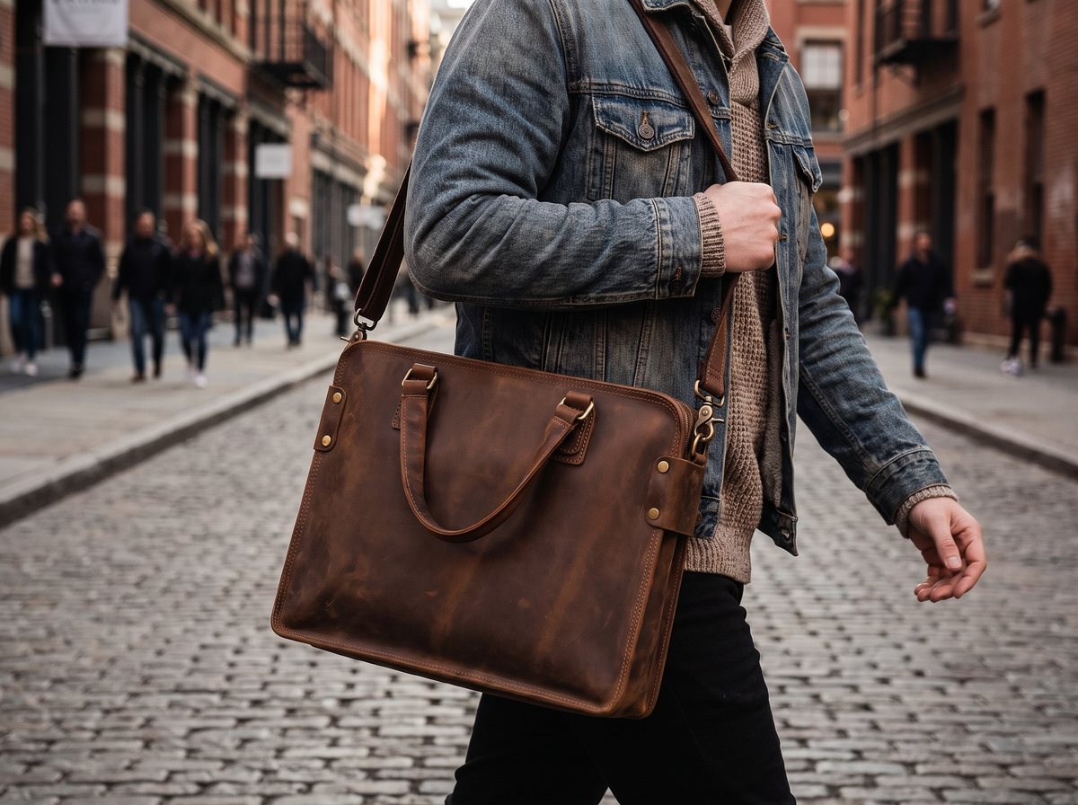 Between a briefcase and a satchel