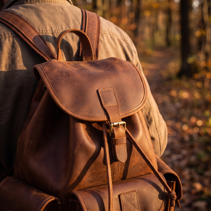 Ferrano leather rucksack in Brown