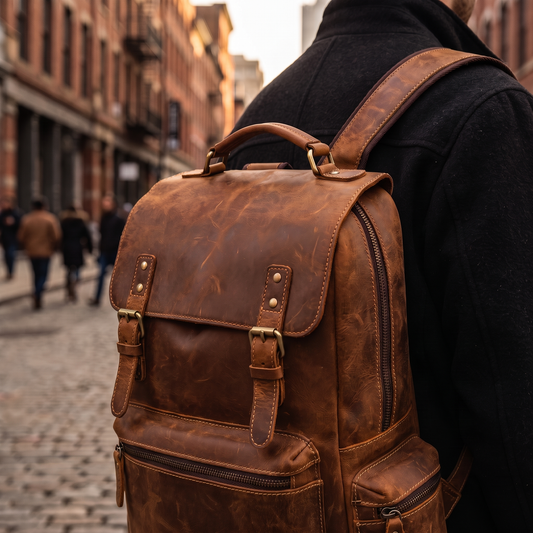 Montalto leather backpack in Brown