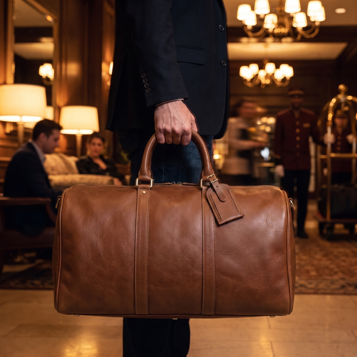 Salerno leather duffle in Brown