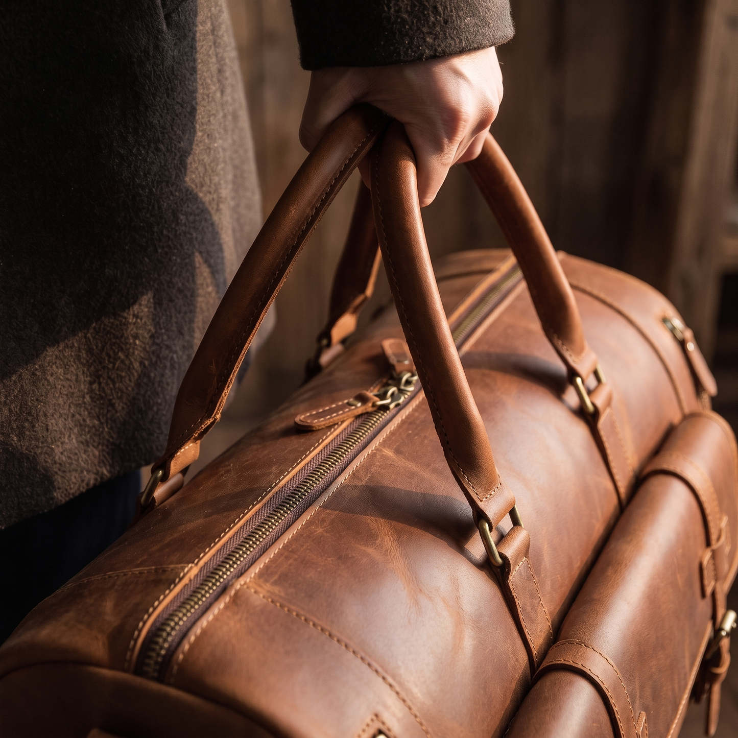 Livorno leather duffle in Brown