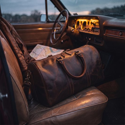 Sestri leather duffle in Dark Brown
