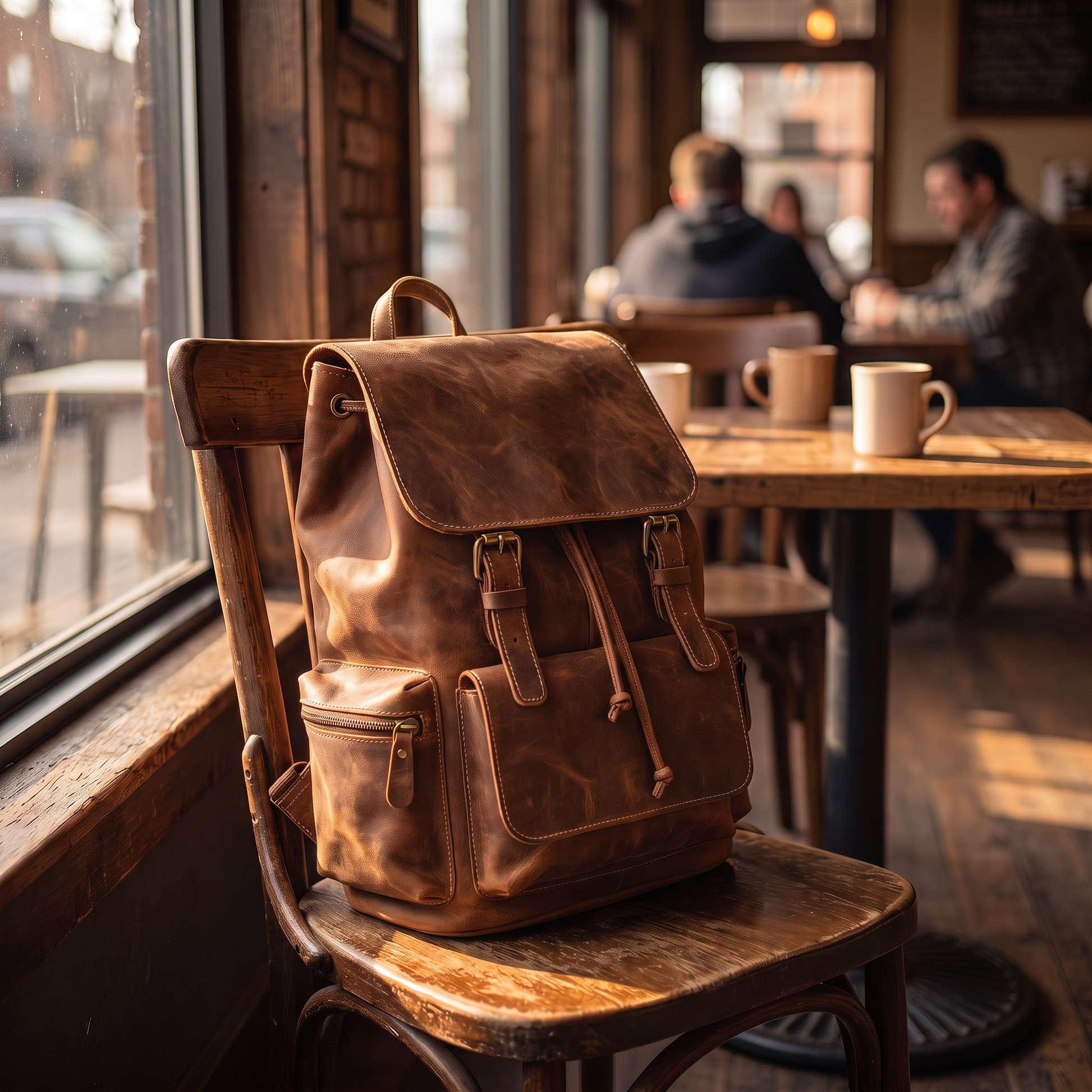 Ravello leather backpack in Brown