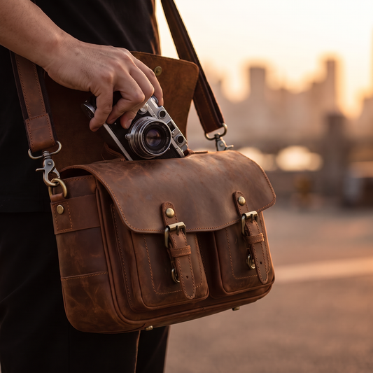 Vistano leather crossbody in Brown