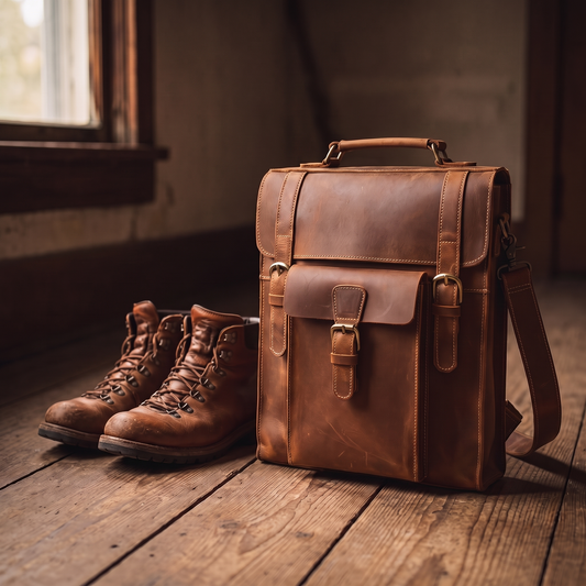 Sabino leather backpack in Brown