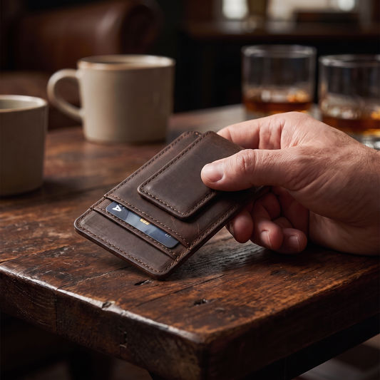 Fiorino money clip wallet in Dark Brown