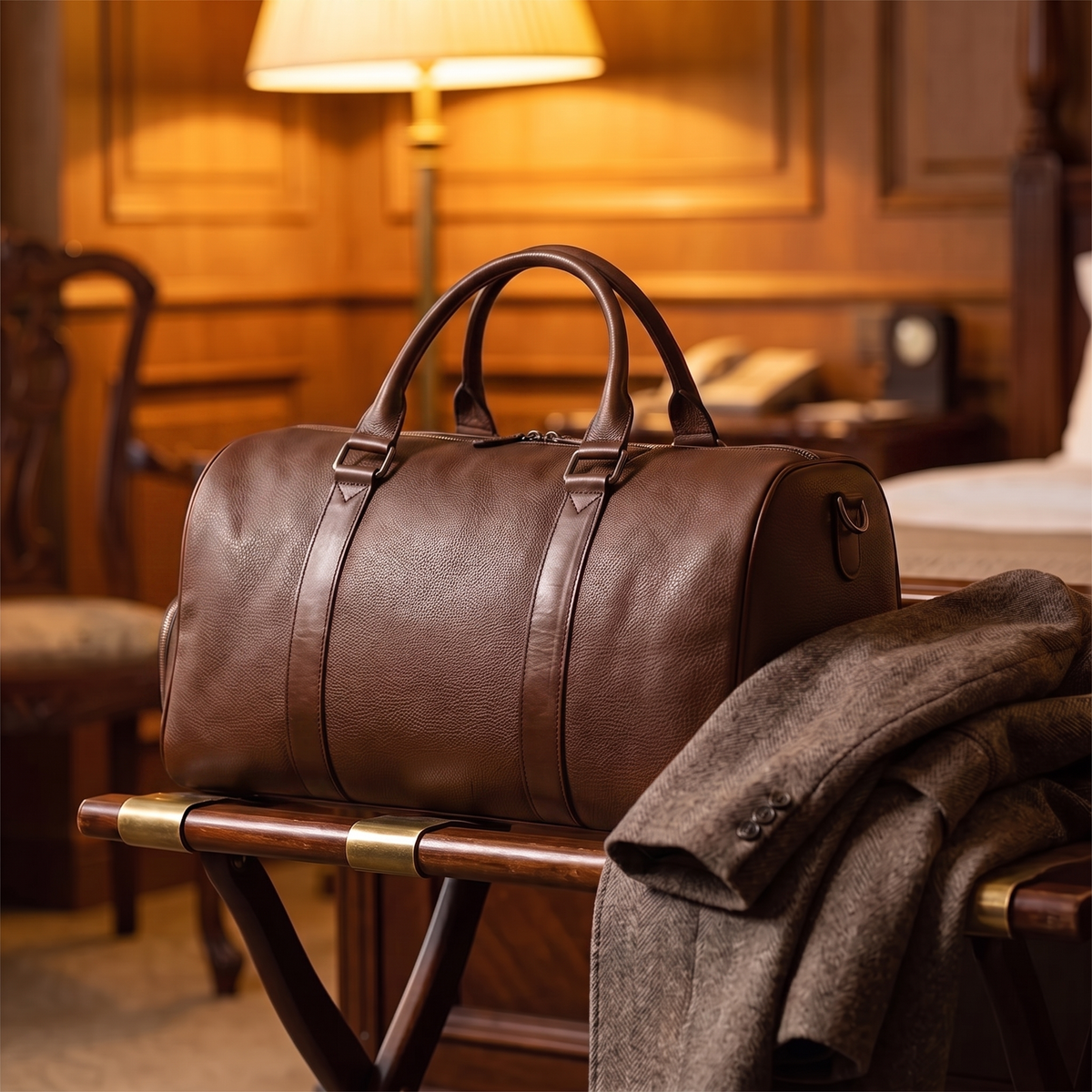 Trevi leather weekender in Brown