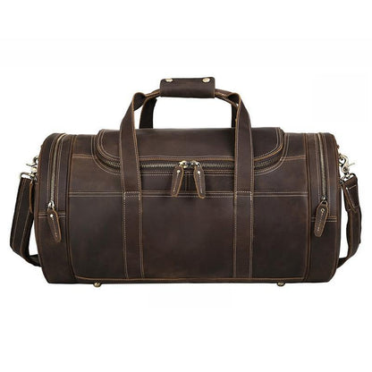 The Portofino – Round Leather Weekender | Verrone
